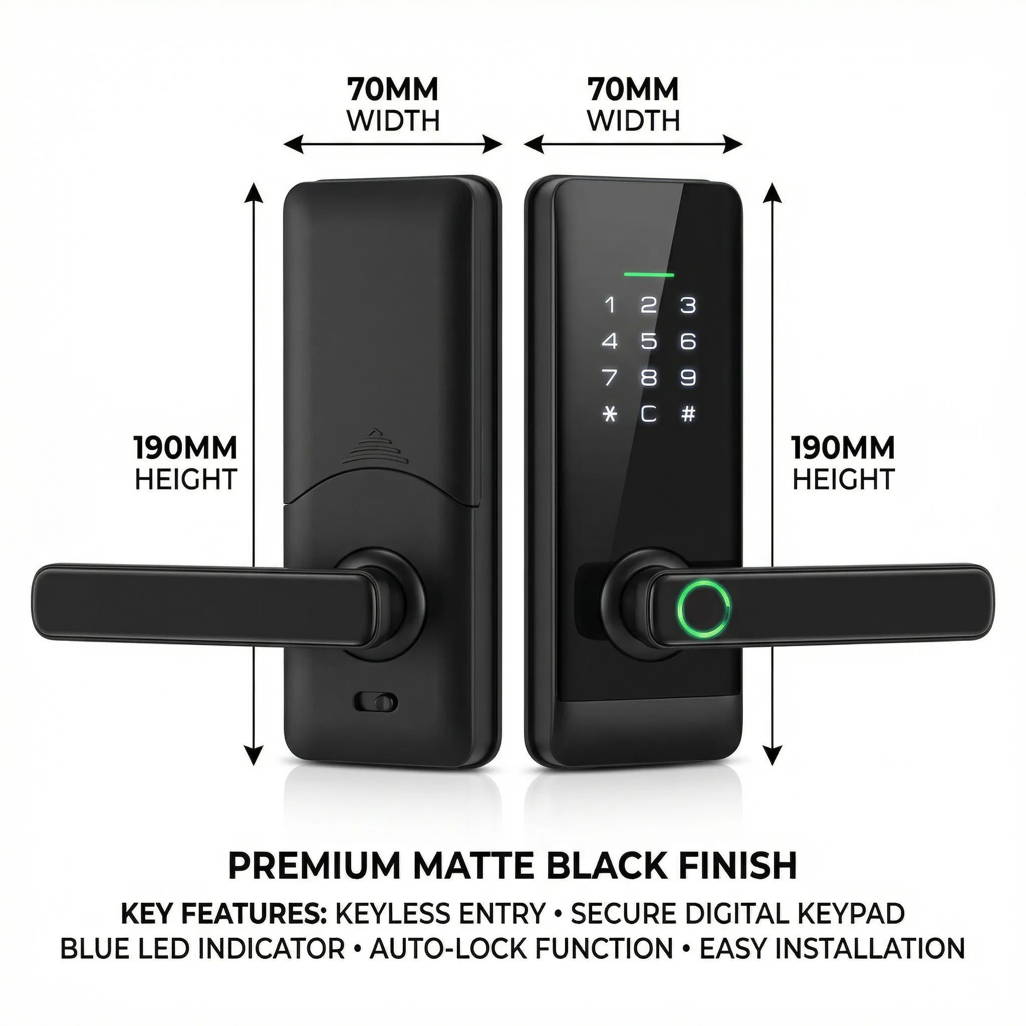 Slim Touchscreen Digital Door Lock C-H2