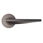 Angled Lever Round Rosette Door Lock LDK01077 Gray