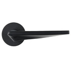 Angled Lever Round Rosette Door Lock LDK01077 Black