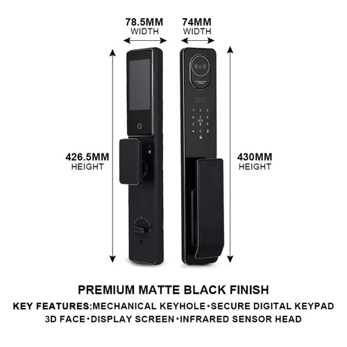 3D Face Recognition Video Intercom Smart Lock with Display A-C1