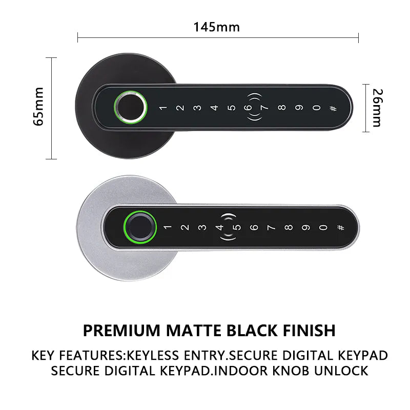 Smart NFC Card Fingerprint Door Lock with Bluetooth Password Keyless Entry T11
