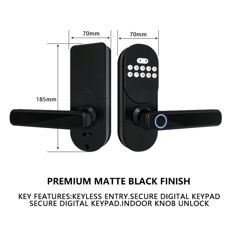 Tuya WiFi Smart Door Lock with Fingerprint and Keypad Access C-H5