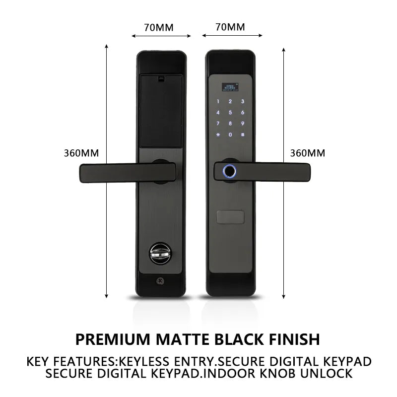 Smart Fingerprint Door Lock with Keypad and IC Card Access D-2019