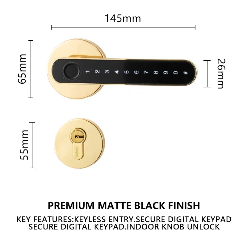 Tuya Fingerprint Smart Split Door Lock with Bluetooth/WiFi/App Control T6