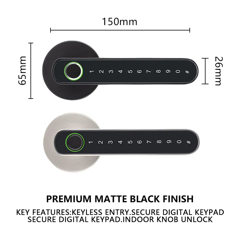 Fingerprint Smart Room Door Lock with Bluetooth and Password Access T8
