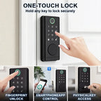 Smart Lock Keyless Entry Deadbolt Bluetooth Fingerprint Passcode Unlock D3