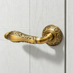 Retro Antique Floral Carved Room Door Lock T23017