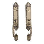 Vintage Ornate Entry Door Handle Lock EL9393AB Bronze