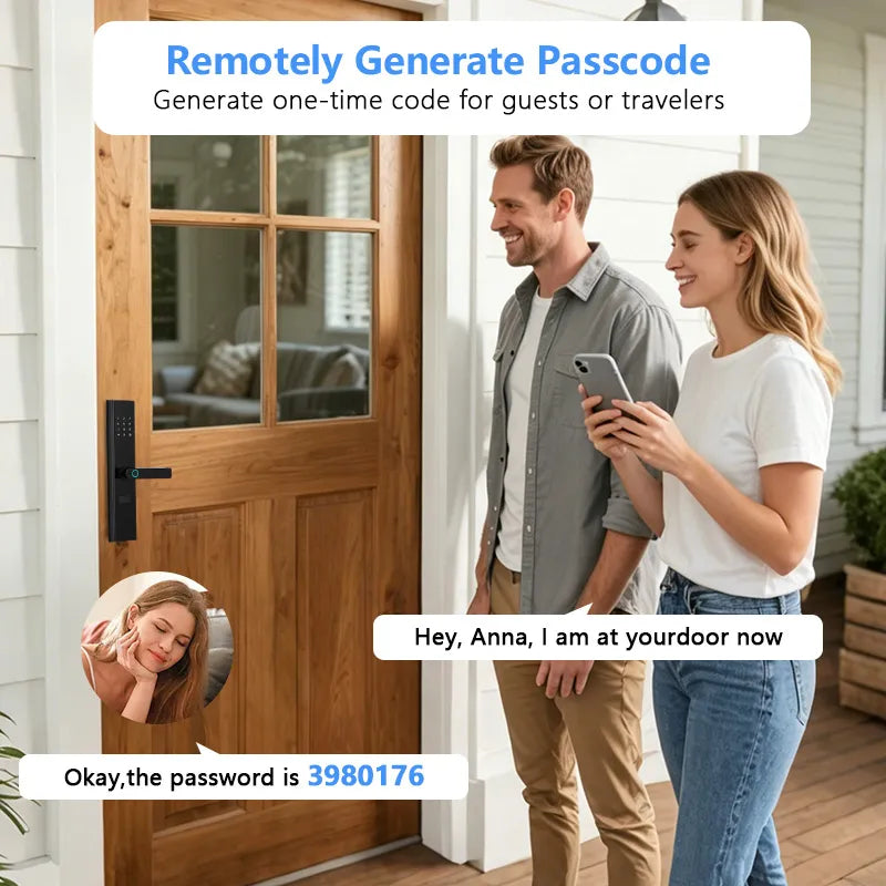 Tuya Fingerprint Smart Door Lock with IC Card and Keypad Access D-K58