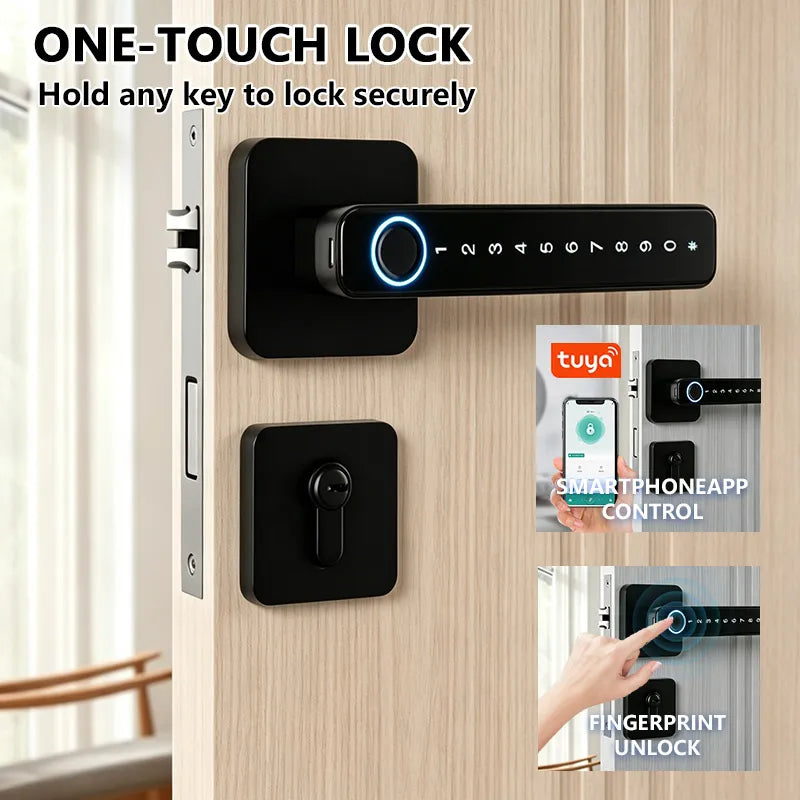 Tuya Fingerprint Smart Door Lock with Bluetooth and Password Access T10