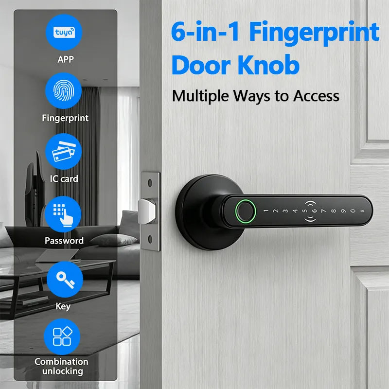Smart NFC Card Fingerprint Door Lock with Bluetooth Password Keyless Entry T11