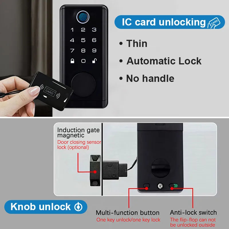 Smart Lock Keyless Entry Deadbolt Bluetooth Fingerprint Passcode Unlock D3