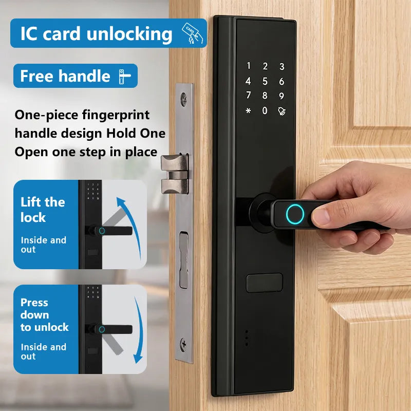 Tuya Fingerprint Smart Door Lock with IC Card and Keypad Access D-K58