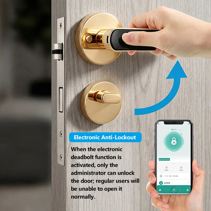 Tuya Fingerprint Smart Split Door Lock with Bluetooth/WiFi/App Control T6