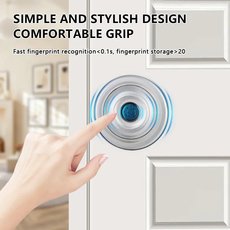 Tuya Bluetooth Fingerprint Smart Door Knob with App Control Q1