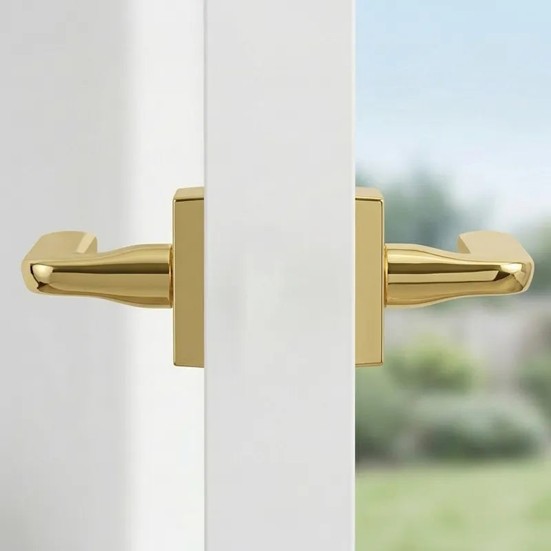 Contemporary Minimalist Polished Zinc Alloy Door Lock LDK02075