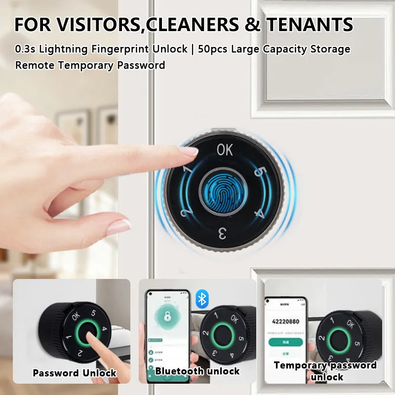 Fingerprint Smart Cabinet Lock with Bluetooth and App Control C-Q3