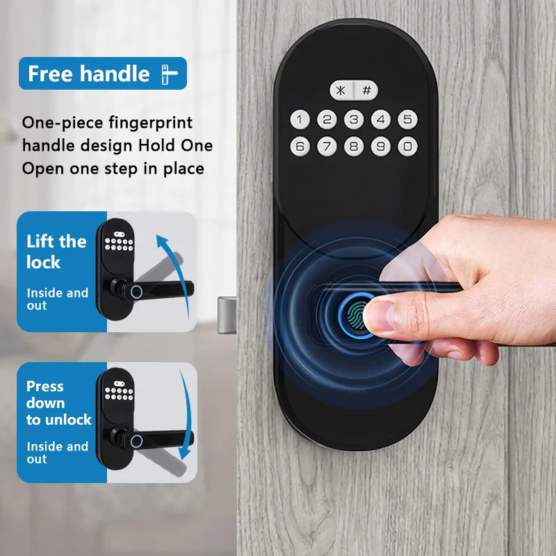 Tuya WiFi Smart Door Lock with Fingerprint and Keypad Access C-H5