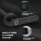Smart NFC Card Fingerprint Door Lock with Bluetooth Password Keyless Entry T11