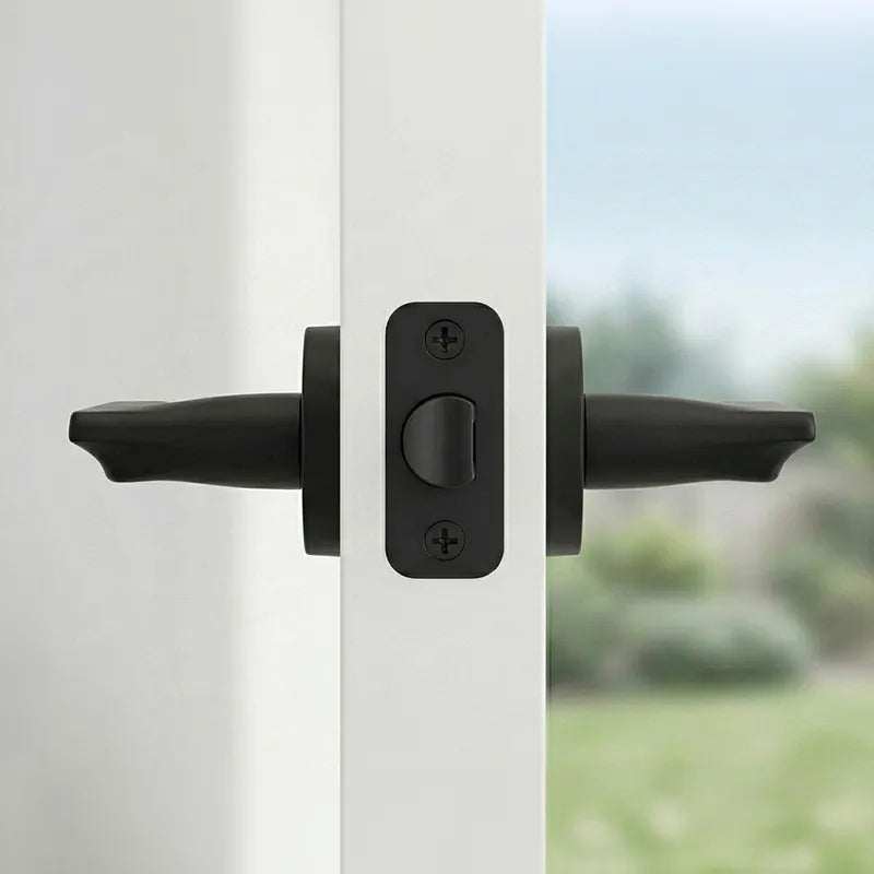 Angled Lever Round Rosette Door Lock LDK01077