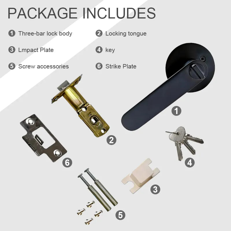 Mute Magnetic Self-Priming Three-Bar Door Lock GS02083