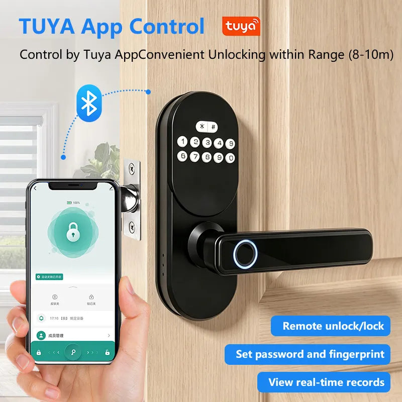 Tuya WiFi Smart Door Lock with Fingerprint and Keypad Access C-H5